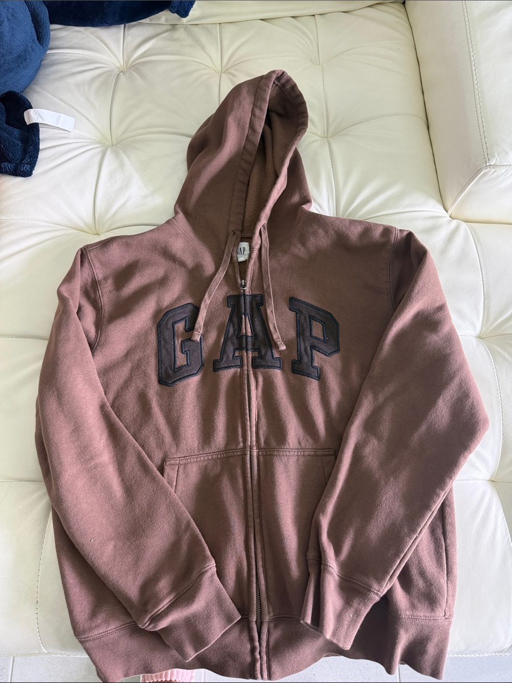 GAP Mauve Brown Zip-Up Hoodie with Appliqué Logo
